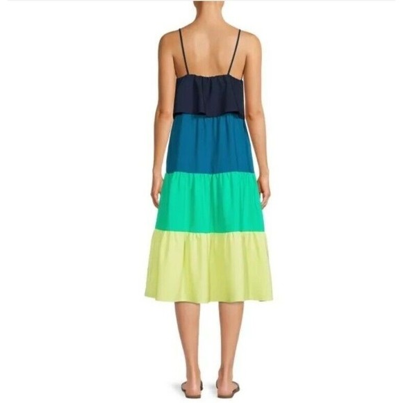 Time & Tru Women's Sleeveless Flowing Colorblock Midi Dress Size XXL 20 NEW - Picture 3 of 12